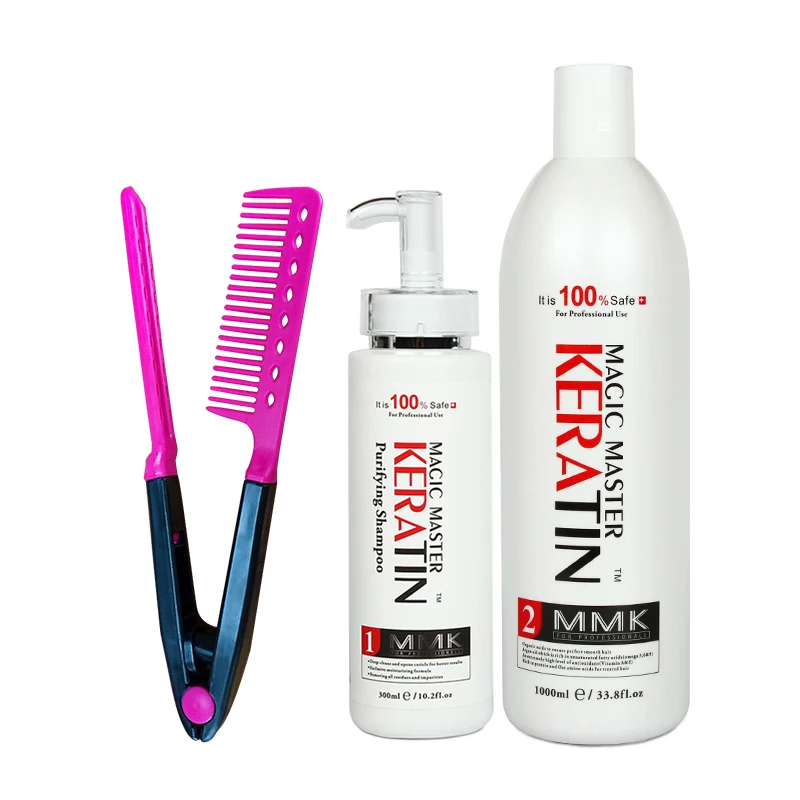 2pcs&Free Gift Comb Without Formalin 1000ml Magic Master Brazilian Keratin Hair Treatment +300ml Purifying Shampoo Hair Care Set 2pcs&Free Gift Comb Without Formalin 1000ml Magic Master Brazilian Keratin Hair Treatment +300ml Purifying Shampoo Hair Care Set