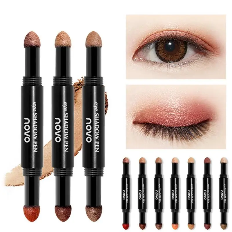 NOVO Double head Waterproof Eyeshadow Stick Shimmer Glitter matte
