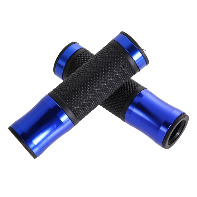 Free-Shipping-Blue-CNC-Motorcycle-Aluminum-Rubber-Gel-Hand-Grips-for-7-8-Handle-Bar-Bikes