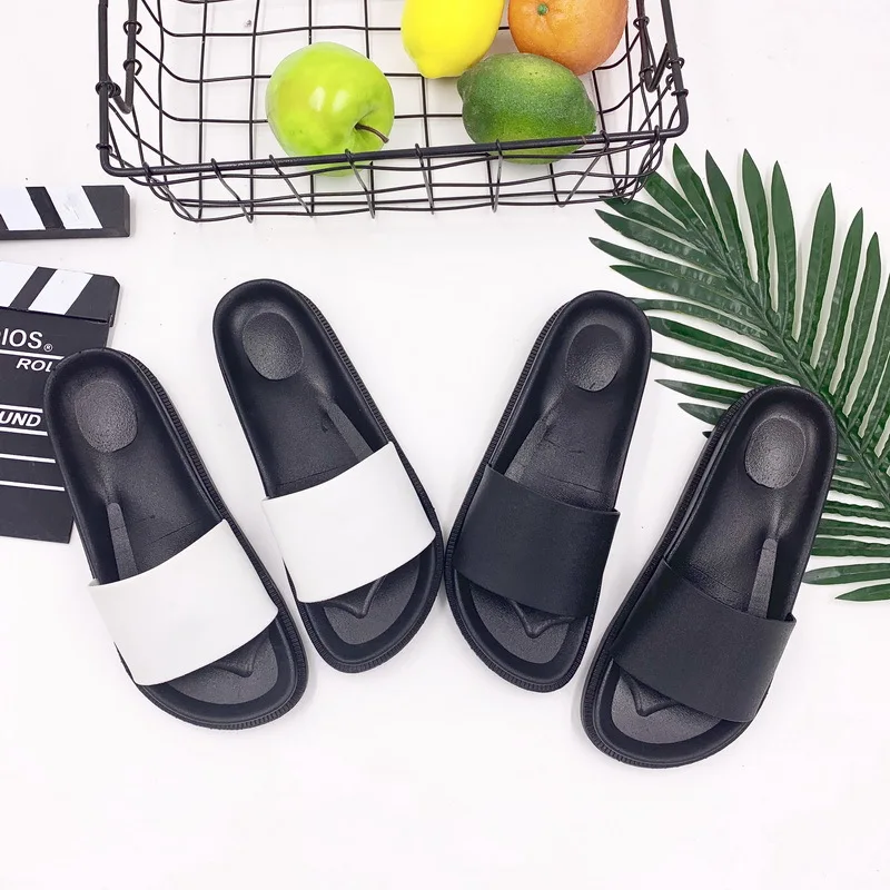 

Summer Women Slides Thick Soled Slippers Summer Slip on Sandals Black White Women Shoes Flip Flops Zapatillas Mujer