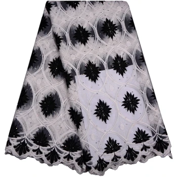 

Free Shipping Black African Lace Fabric High Quality Cheap Tulle Lace Fabric 2018 New Embroidered Tulle Fabric For Dress 861B