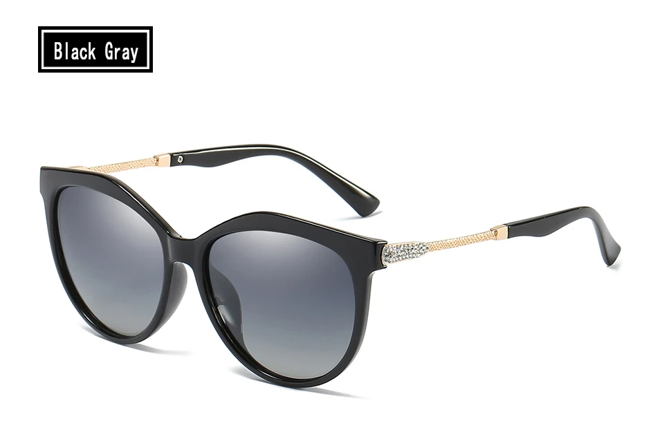 ELITERA, новинка, высокое качество, поляризационные солнцезащитные очки для женщин, фирменный дизайн, UV400, солнцезащитные очки, HD линзы, для вождения для путешествий, солнцезащитные очки - Цвет линз: black gray