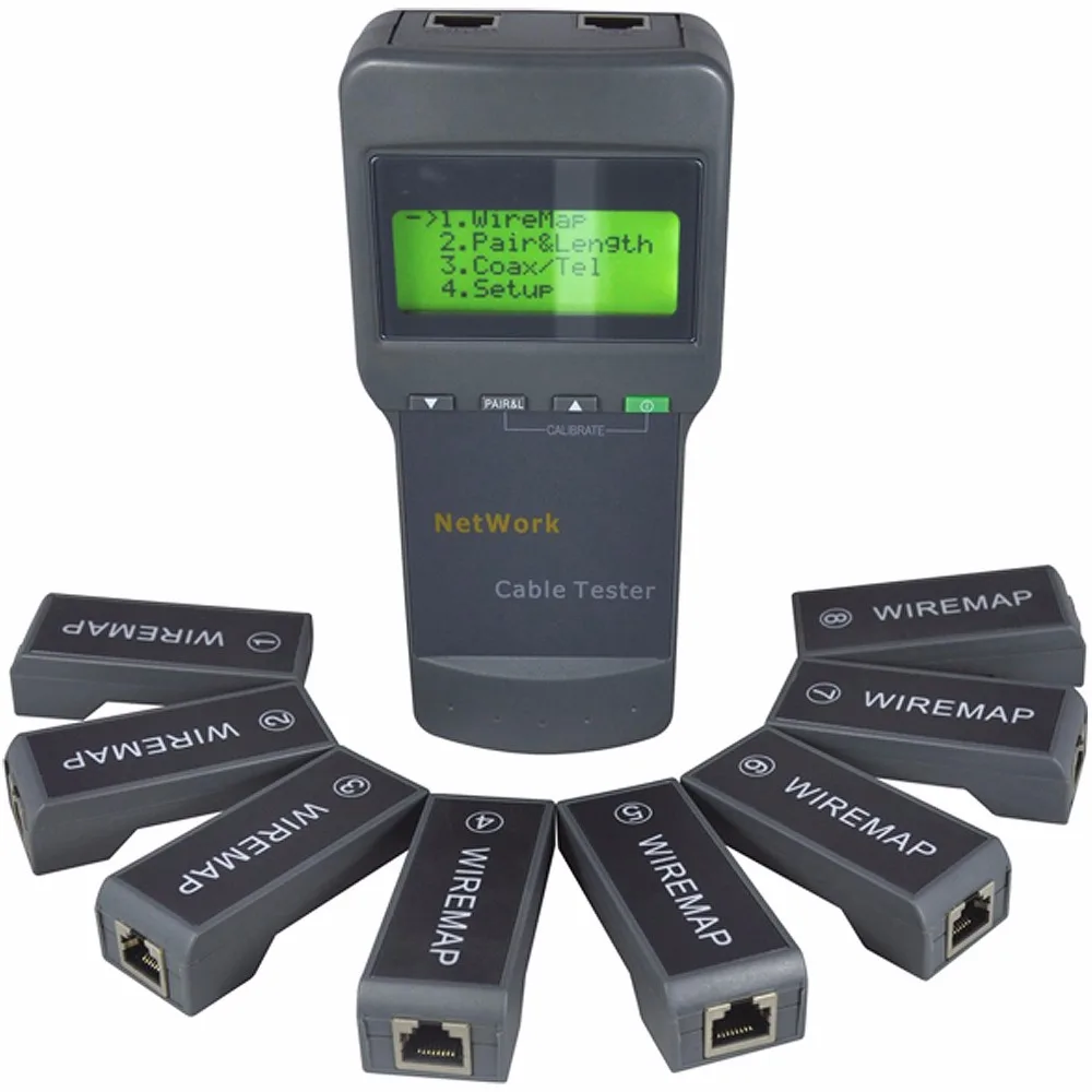 

Multifunction Digital Network LAN Cable 5E, 6E, Coaxial Wire Length Tester w/ 8 Remote Identifier