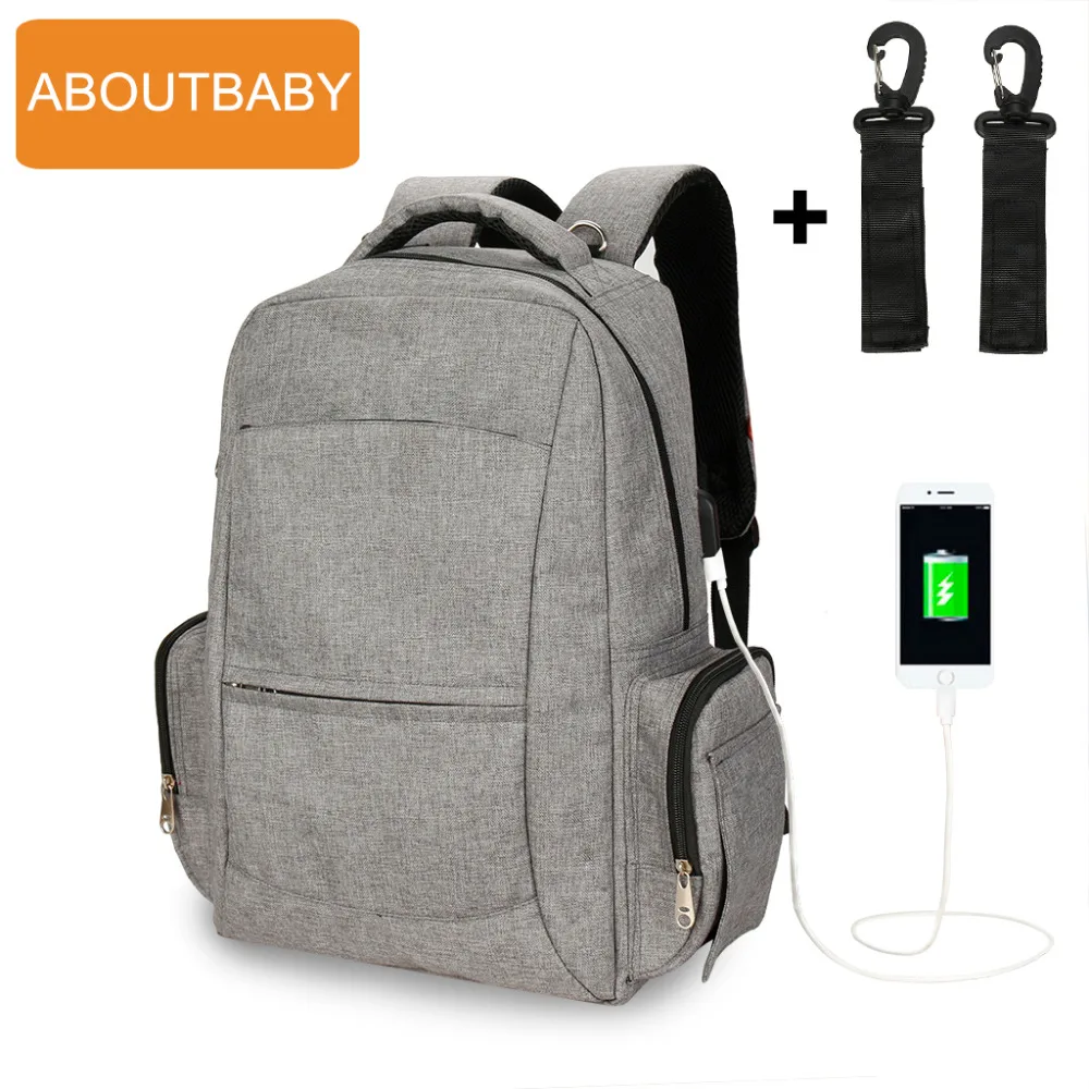 Мумия Материнство USB Пеленки сумки изменение медсестры путешествия детские подгузники сумка рюкзак для мамы беременных коляска водонепроницаемый