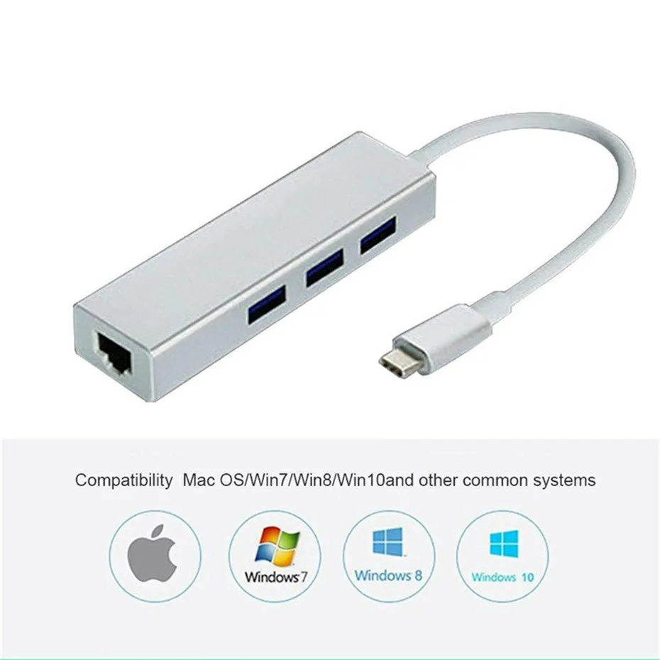 Basix USB C концентратор USB C Ethernet адаптер для Ethernet 1000 Мбит/с RJ45 LAN адаптер USB-C сетевая карта гигабитный Интернет для Macbook pro