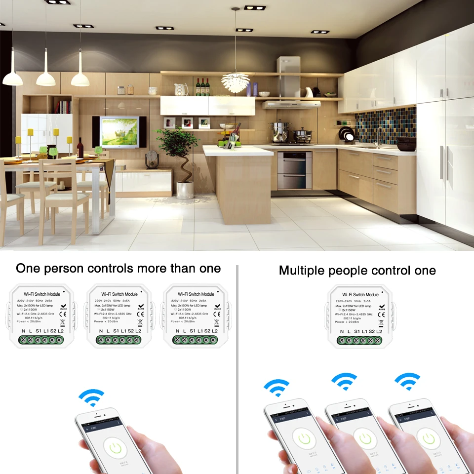 2 способ Wi-Fi дистанционный переключатель освещения Diy модуль приложение дистанционное управление независимо от оригинальный
