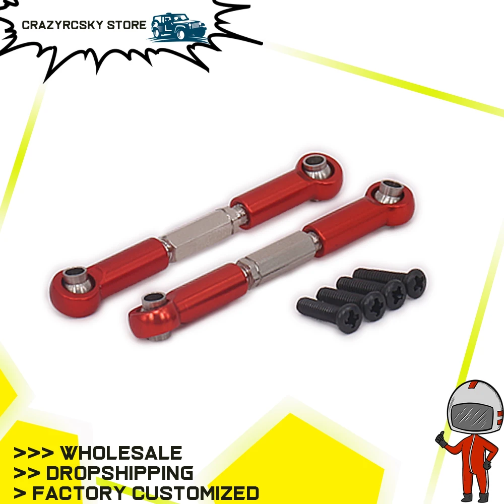 

RCAWD 2PCS Rear Damper Tie Rod Toe Link For Rc Hobby Car 1/16 Traxxas Slash Monster Truck CNC 7038 Hollow Ball Hopup Parts