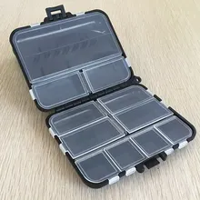 5 шт. 12,2*10,5*3,4 см черный двухсторонний складной высокопрочный пластиковый многофункциональный ящик для хранения рыболовной приманки снасти приманки коробка для наживки