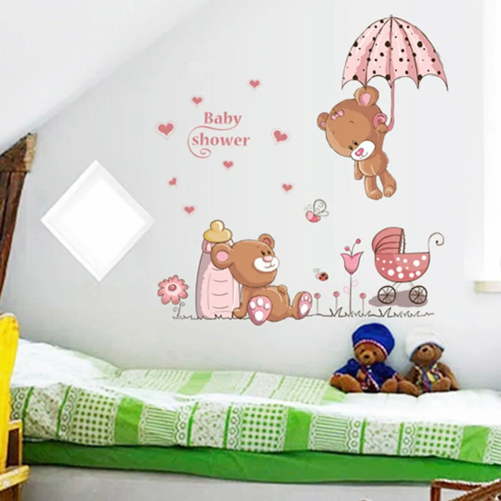 Get Baby Wall Sticker Aliexpress Alibaba Removable Bear Nursery Baby Children Art Decal Wall Sticker Bedroom Docor China Mainland