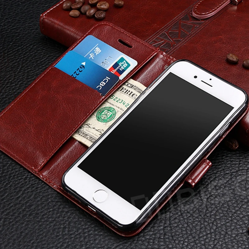 Luxury Leather Wallet Flip Case - Soft Protective Cover