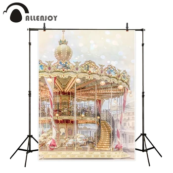 

Allenjoy backdrop for photo studio fantasy carousel fairytale luxury halo background photocall photo prop professional