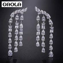 GAOLA модные овальные CZ Висячие серьги для женщин геометрический горный хрусталь ювелирные изделия подарок GLE8082