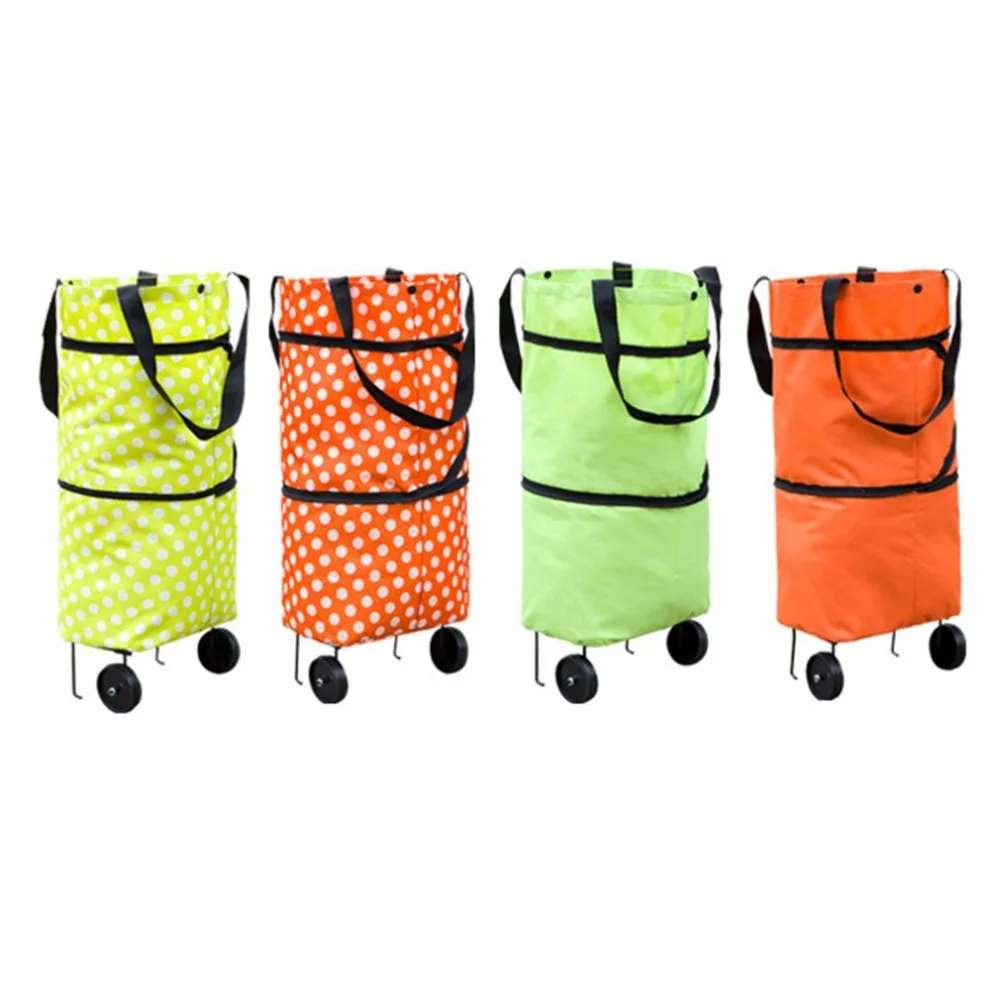 

Fashionable Design Large Capacity Waterproof Oxford Cloth Foldable Shopping Trolley Wheel Bag Traval Cart Luggage practical Bag