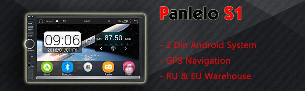 Clearance Panlelo 2 Din Car Radio GPS Android Car Multimedia 7" Touch Screen 1024*600 Video Player Octa-Core 1.6 GHz 2G16G Bluetooth 1