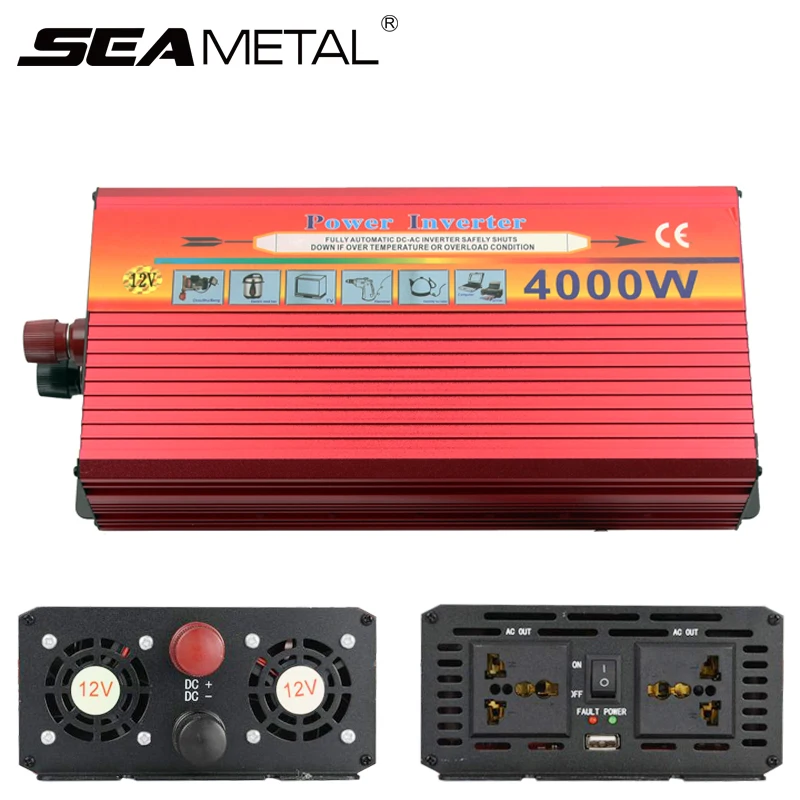 

Car Inverter Power 3000W 4000W Electronics DC 12V To AC 220V 110V Automobiles Charger USB Voltage Converter Travel Accessories