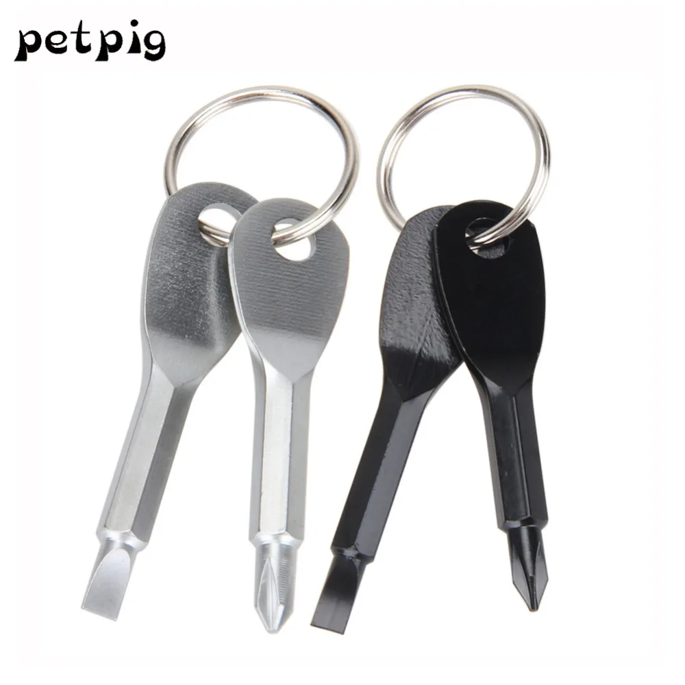 

Screwdrivers Tool Set Outdoor Pocket Mini Tool Stainless Steel Screwdrivers Keychain with Flat and Phillips Head Screwdriver