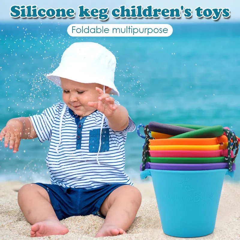 Пляжный набор игрушек для детей силиконовые складные Ручные игры песочный баррель детские игрушки для малышей душевая Ванна игрушка песочные водяные игрушки