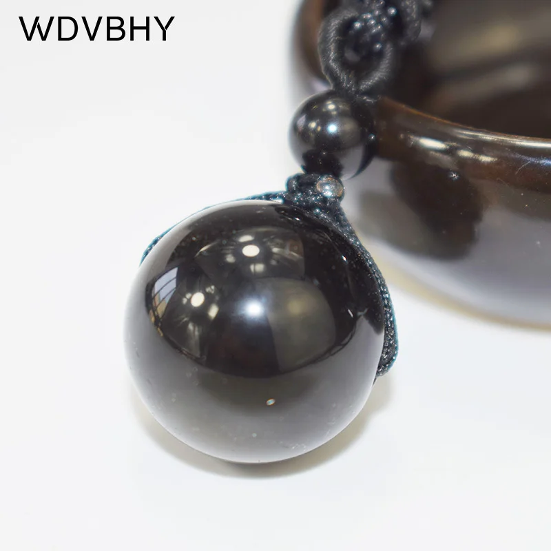 

Natural Black Obsidian Necklaces&Pendants Rainbow Eye Beads Chain Transfer Lucky Pendant Women Men Fashion Jewelry Dropshipping