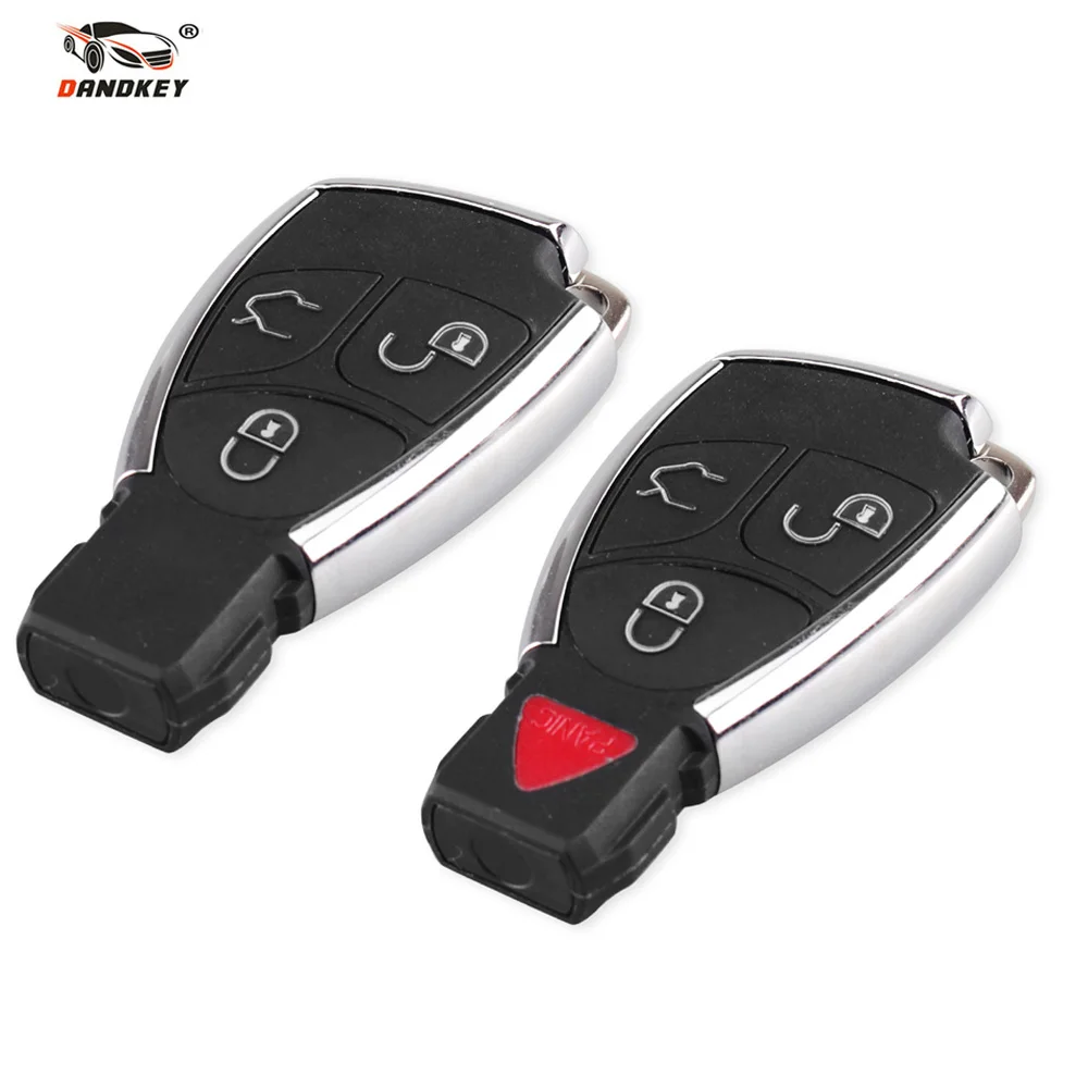 

Dandkey 3 3+1 4 Buttons Remote Auto Smart Key Case Shell For Mercedes Benz B C E ML S CLK SLK CL GL Key Chrome
