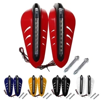 

1 Pair Universal Motorcycle Handle Brush Bar Hand Guard Protector Cover with Led Light For 7/8" Grips Yamaha Honda