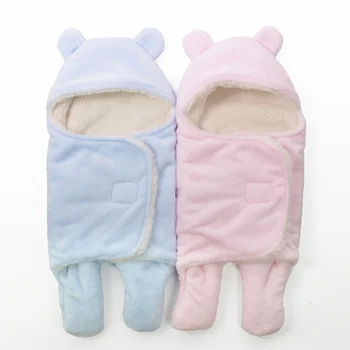 

1 PCS Winter Warm Baby Unisex Sleeping Bag Flannel Stroller Wrap Bedding Newborn Baby Swaddle Blanket Sleeping Bag 0-1 Years Old