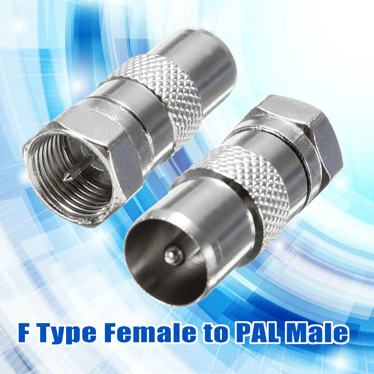 

1Pcs F Adapter Silver RF Antenna TV FM Coaxial Coax Cable PAL Male Jack Plug Connector Adapter