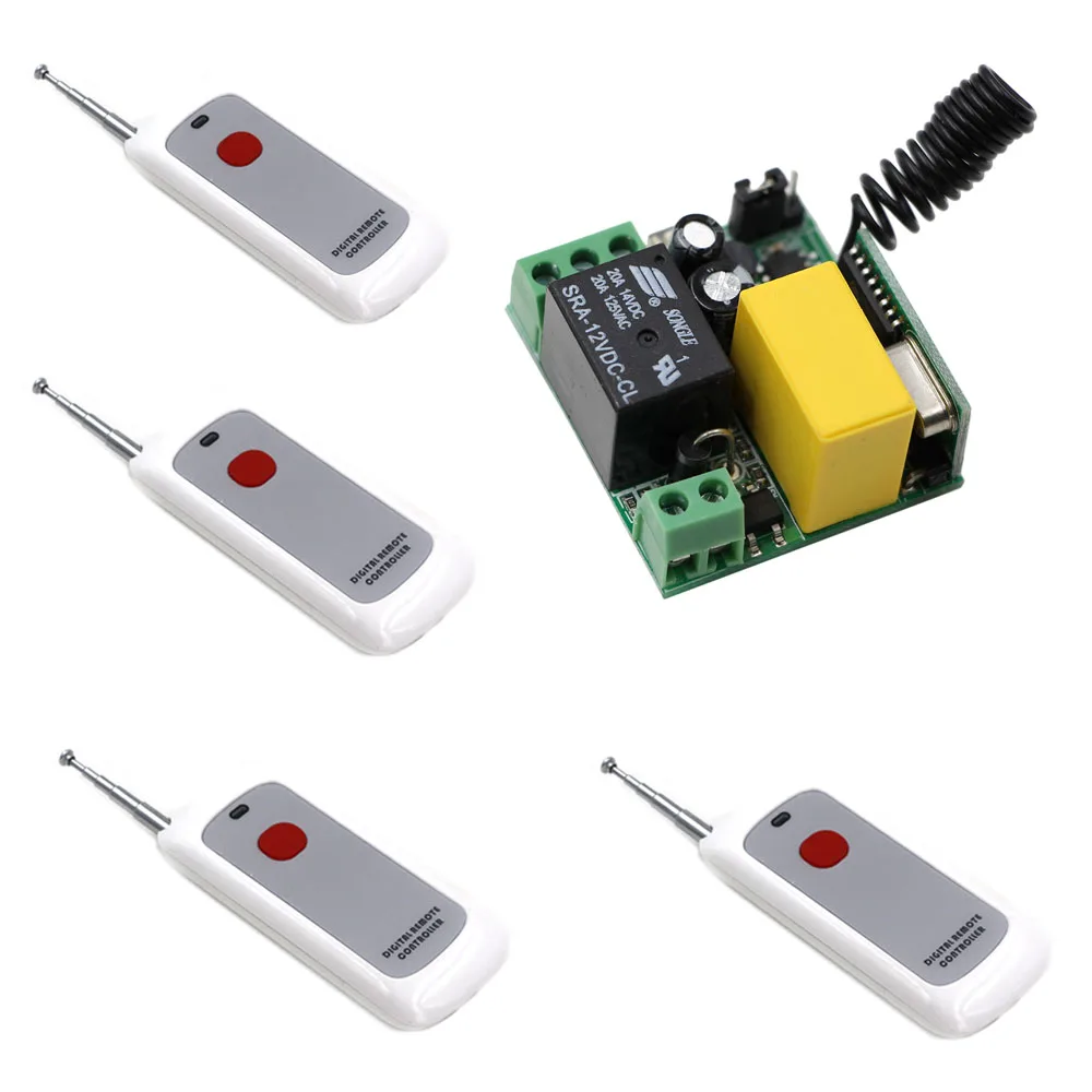AC 220V Remote Control Light Switch 10A 1 CH Relay Wireless Receiver