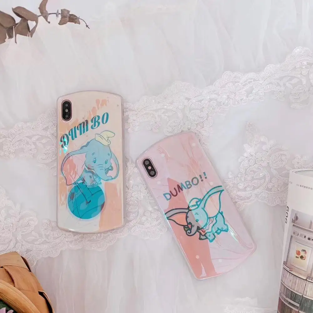 

KAIEN arc funny cute cartoon dream DUMBO Elephant Fashion soft Mobile phone case for iPhone 7 7plus 8 8plus 10 X XR XS MAX cover