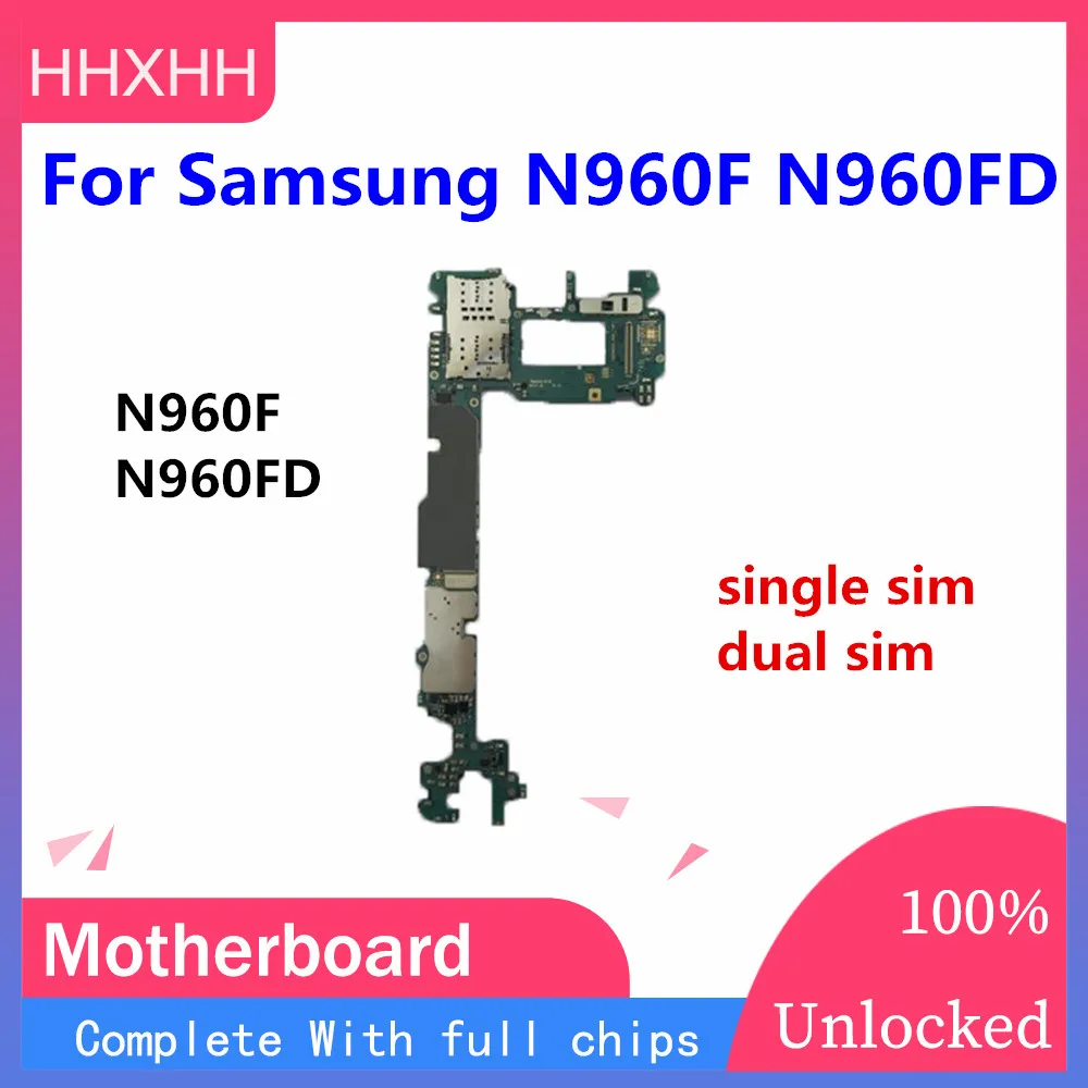 Разблокирована для samsung note 9 N960F N960FD материнская плата с чипом Android OS NOTE 9 материнская плата с поддержкой одной/двойной sim-карты панель