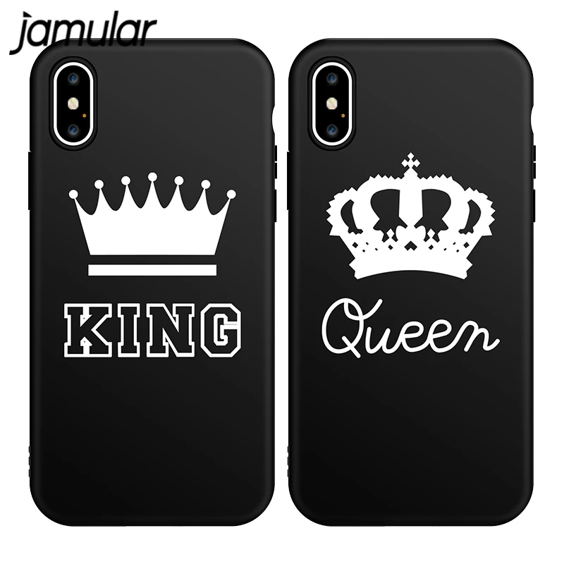 Чехол для телефона JAMULAR QUEEN KING Crown iPhone 7 8 Plus XS MAX простой чехол с надписью X XR 6 6S