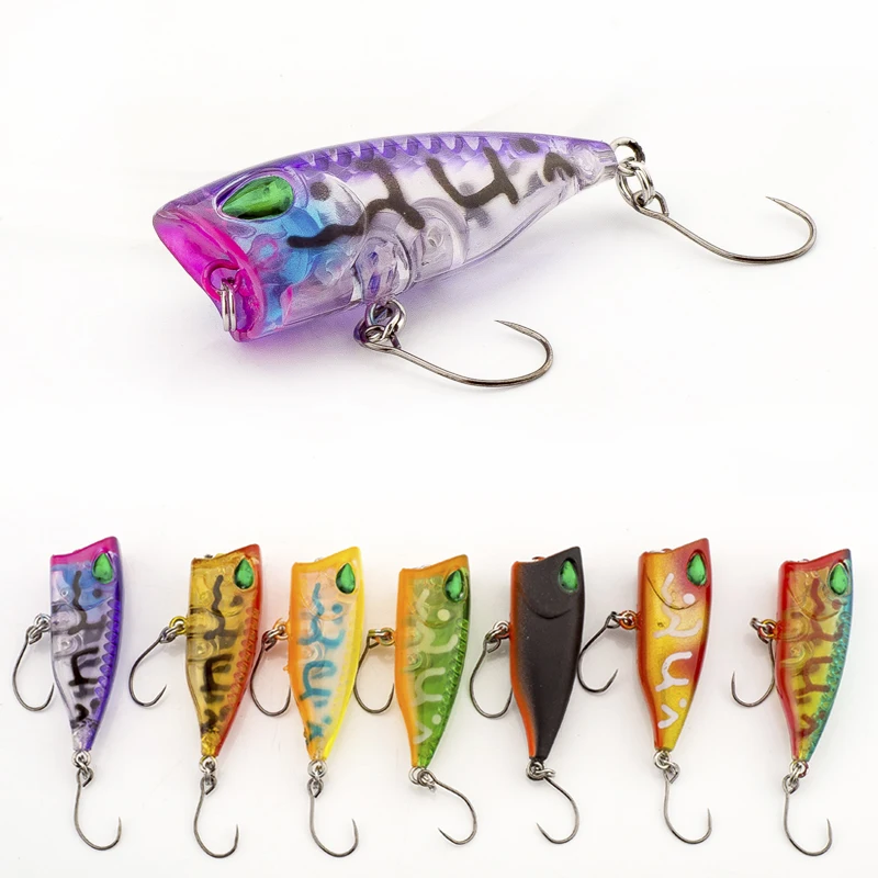 جديد وصول 1 pcs البسيطة بوبر الصيد السحر 4 CM/3g 3d عيون الطعم Crankbait Wobblers معالجة إيسكا poper