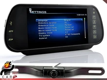 7” Inch Rearview Mirror Monitor and Multimedia MP4 Player FM Transmitter with IR Night vision Plate CMOS HD Camera