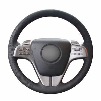 

Black PU Artificial Leather Hand Sew Wrap Steering Wheel Cover for Mazda 6 (GH) 2009 2007-2012