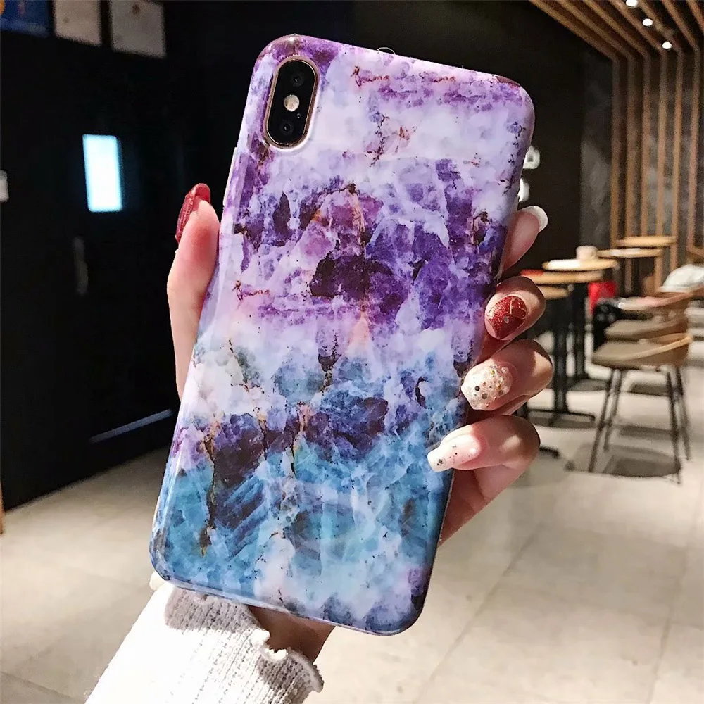 Lovebay чехол для телефона для iPhone 6, 6s, 7, 8 Plus, X, XR, XS Max, Модный Цветной мраморный Мягкий ТПУ силиконовый чехол для iPhone X, чехол для телефона, Fundas