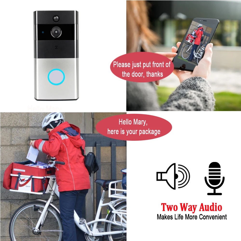 CTVMAN Smart Video Doorbell Door Intercom Video Doorbells House Video Call WirelessWifi Doorbell with Camera Door Bell