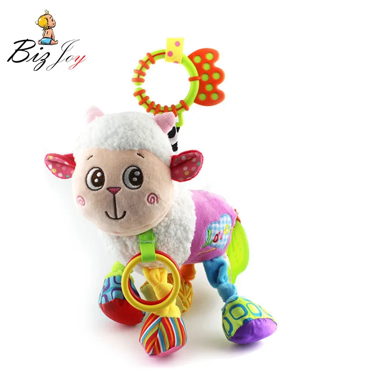 

31cm Baby Toys Stroller Cot Bed Hanging Crib Mobile Soft Lamb Sheep Rattle Lathe Rock Teether Plush Toy Newborn Babies 0+ Month