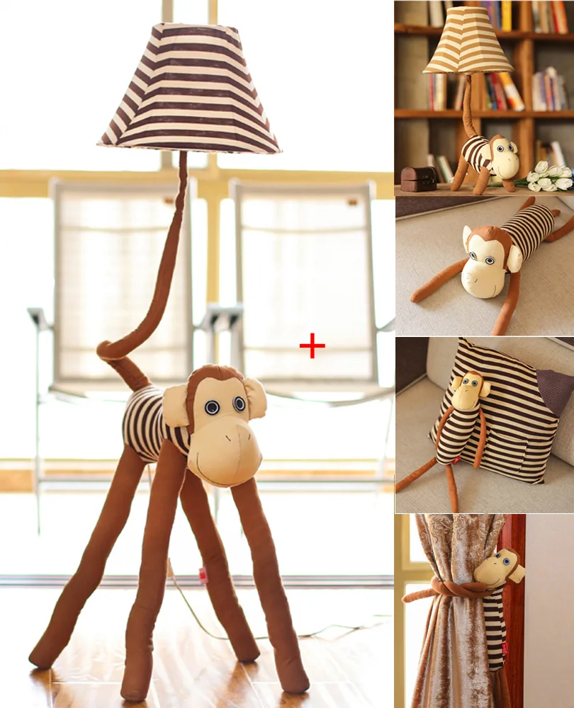 

Novelty Fabric Monkey LED E27 Child Floor Lamp Cartoon Bedside lamp Cute Monkey Animal Light for Kid Christmas Present 1061