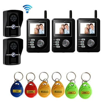 

MOUNTAINONE New Arrival Digital 2.4" Wireless Video Door Phone w/t Snap/video recording function doorbell,ID Card Unlocking 2V2