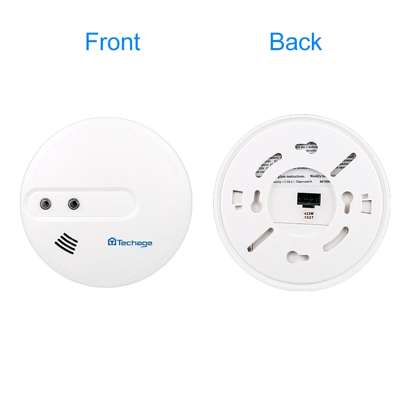 

Techage 433MHz 150ft Indoor Wireless Fire Protection Smoke Detector Portable Alarm Sensors For S1 S6 Home Security Alarm System
