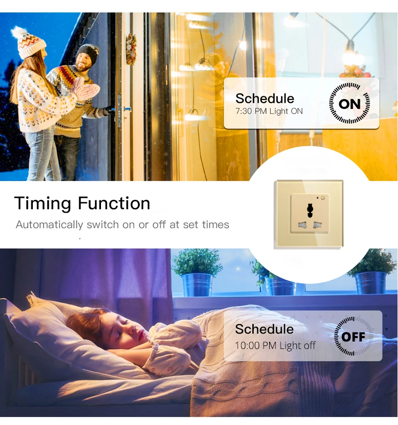 WiFi умная настенная розетка стеклянная панель Smart Life/приложение Tuya дистанционное управление, работает с Amazon Echo Alexa Google Home EU FR UK