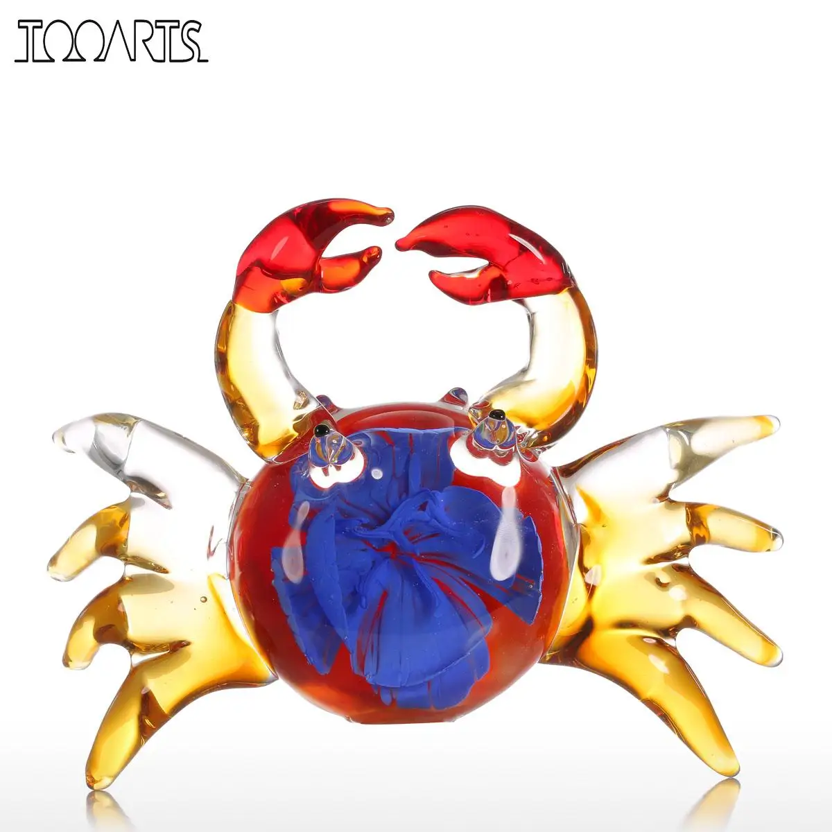 Goedkoop Tooarts Bloem Krab Dier Beeldje Gift Glas Home Decoratie Accessoires Ornament Handblown Moderne Home Decor Multicolor