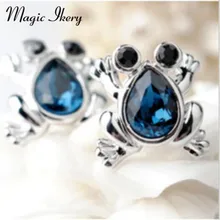 Магия ikery, новинка, милые серьги-гвоздики в форме животного лягушки для девочек и женщин, Кристальные стразы, ювелирное изделие, подарок SY-E00136