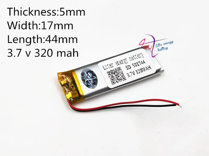 

3.7 V lithium polymer battery 320mah 501744 Liter energy battery the electronic dog vehicle traveling data recorder