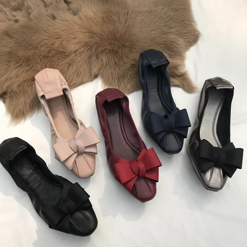 

Flats For Women Comrfort Genuine Leather Flat Shoes pregnant woman shoes Ballet flats Shoes Female Moccasins Big Size 34-42
