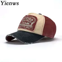 Yienws Vintage Jeans Curve Brim gorra de camionero para hombres huesos Masculino gorra de béisbol masculina ajustable papá sombreros gorra de hombre YIC070