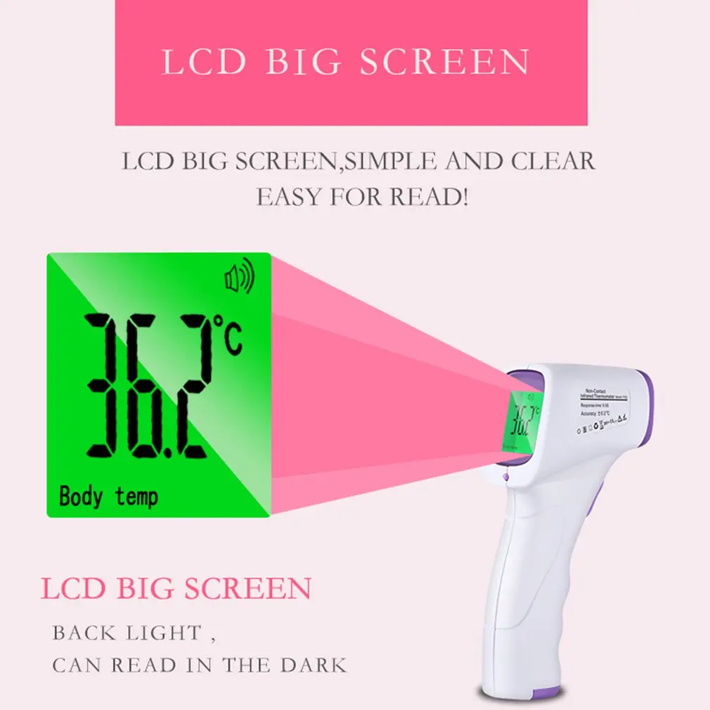 

Laser Thermometer Infrared digital Electronic Body Forehead Non-contact Thermometer with LCD Backlight Baby Care Temperature