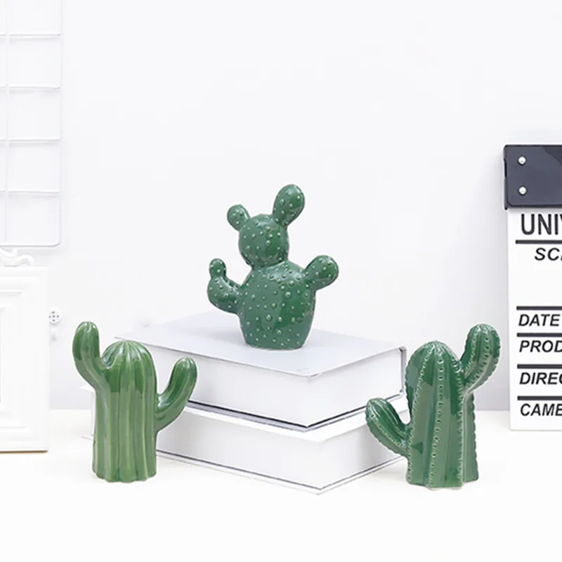 

1pcs Nordic Simulation Ceramic Cactus Potted Plant Home Decoration Living Room Creative Desktop Crafts Ornament Accessories