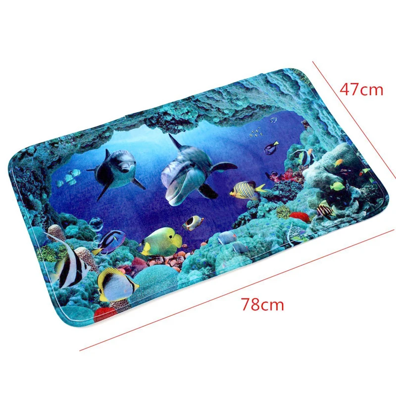 Коврик из фланелевой пены Ocean World нескользящий коврик для дома и ванной комнаты