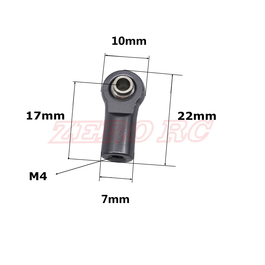 10 шт. сплав M4 соединение тяги конец шаровой шарнир для 1/10 RC автомобиль осевой SCX10-II 90046 47 TRX-4