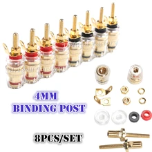 8 шт. высокое качество клеммы типа "банан" для усилителя спикер терминал 4 мм разъем с прозрачными крышками разъемы